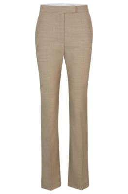 Shop Hugo Boss Slim-fit Trousers In Italian Virgin-wool Sharkskin In Patterned