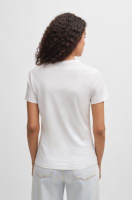 Regular-fit T-shirt in with seasonal print, White