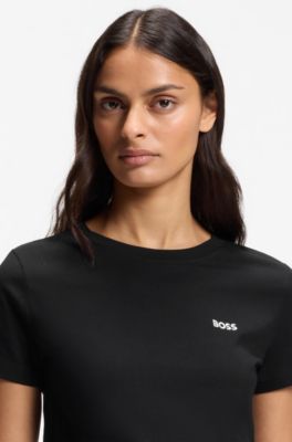 Logo-detail T-shirt in cotton jersey, Black