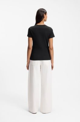 Logo-detail T-shirt in cotton jersey, Black