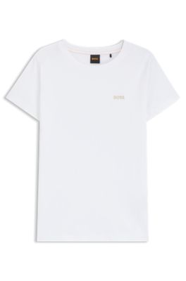 Logo-detail T-shirt in cotton jersey, White