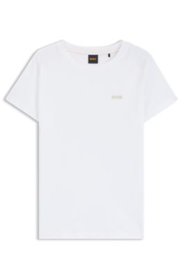 Logo-detail T-shirt in cotton jersey, White