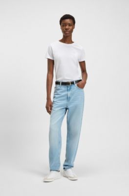 Logo-detail T-shirt in cotton jersey, White