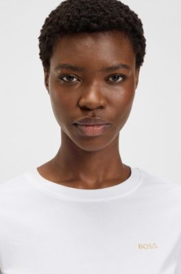 Logo-detail T-shirt in cotton jersey, White