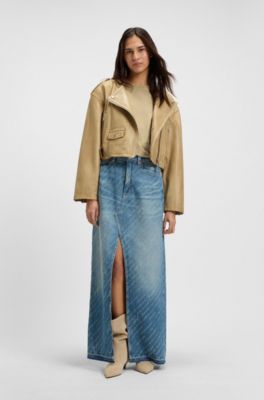 Camiseta de punto de algod&oacute;n con detalle de logo, Marr&oacute;n