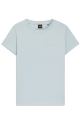 Logo-detail T-shirt in cotton jersey, Light Blue