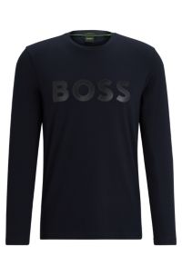 with mirror-effect logo - Stretch-cotton T-shirt BOSS