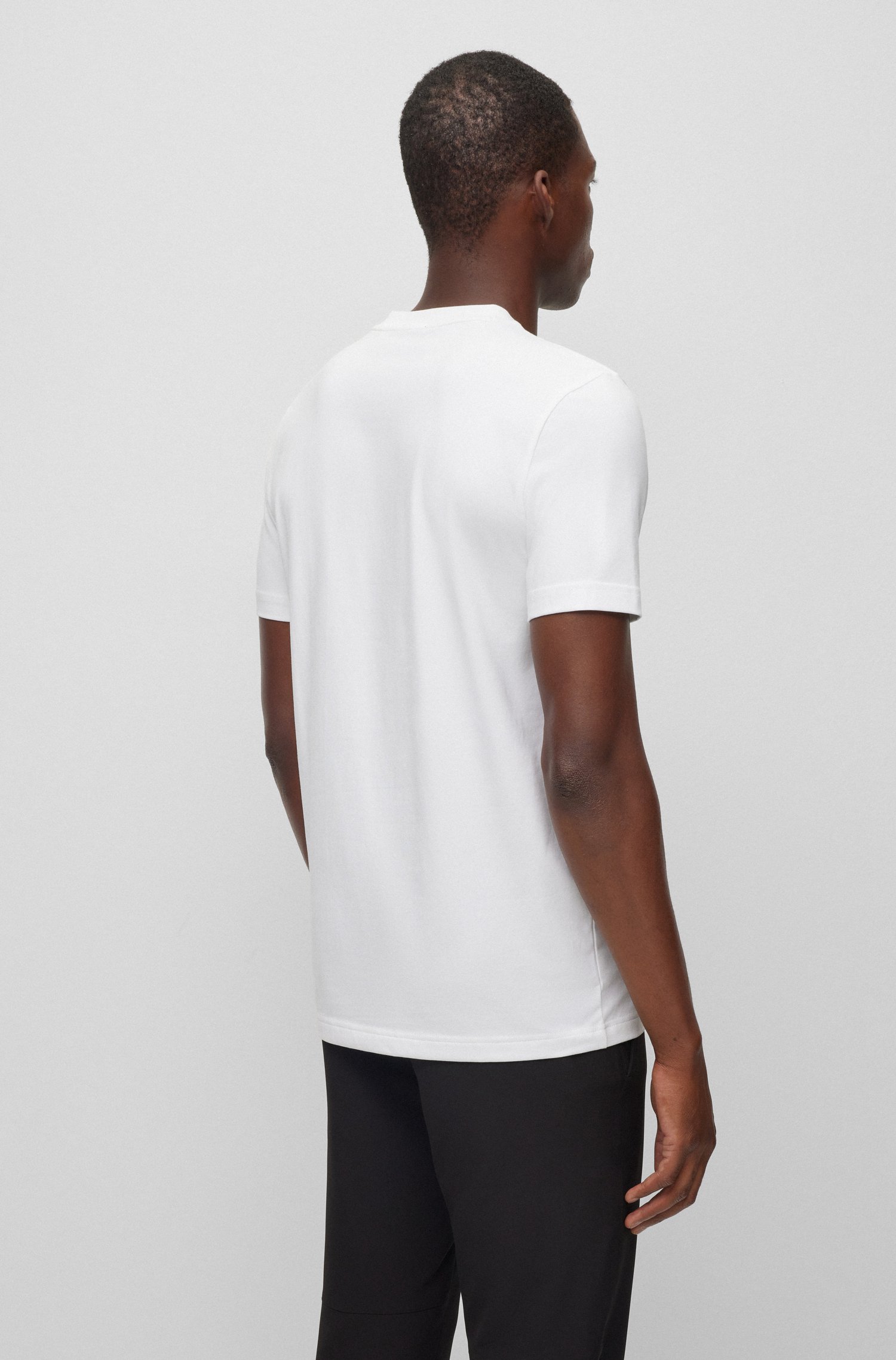 Camiseta estampada con foto en punto de algodón elástico