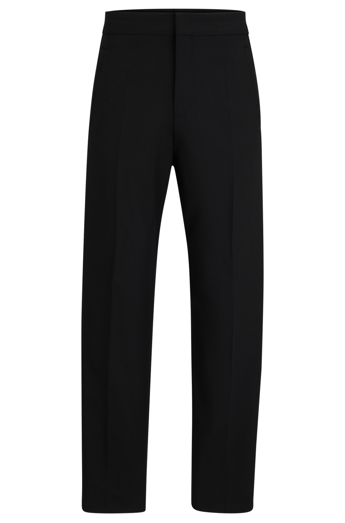 HUGO - Slim-fit trousers with studded side seams - Black HUGO - Slim-fit trousers with studded side seams - Black