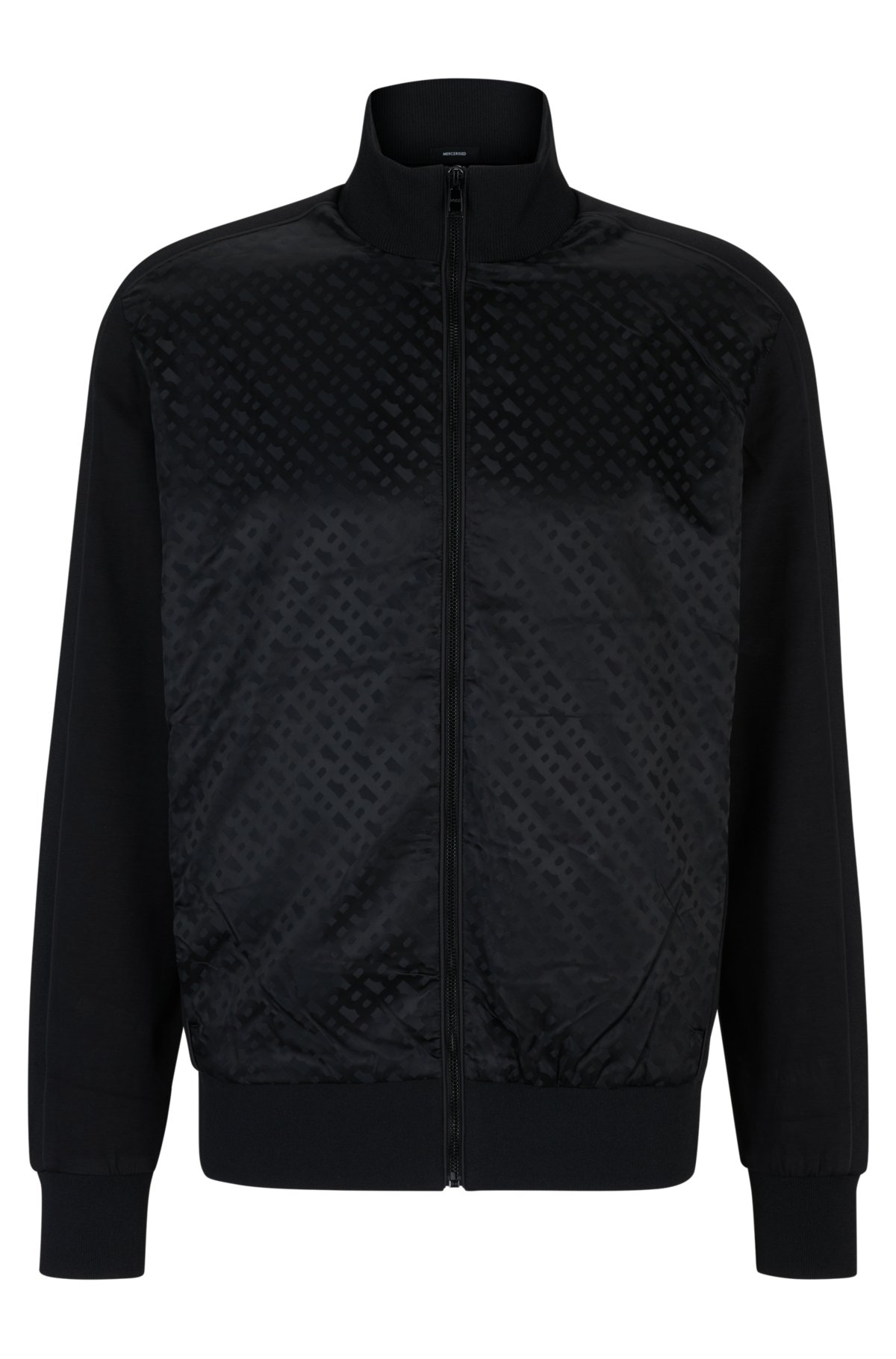BOSS - Cotton-blend regular-fit sweatshirt with monogram pattern