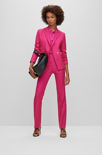 Plain Pink 3 Piece Pants Suit, Pink Power Suit, Pants, Waistcoat and Blazer Suit  Set, Women's Coats, Formal Tailored Suits for Women -  Canada