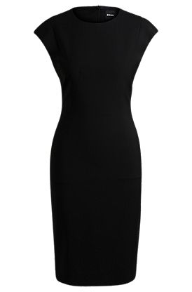 Robe Slim en laine vierge à mancherons