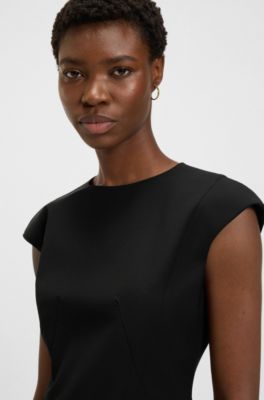 Virgin-wool dress in a slim fit, Black