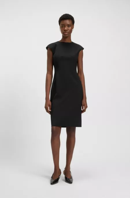 Virgin-wool dress in a slim fit