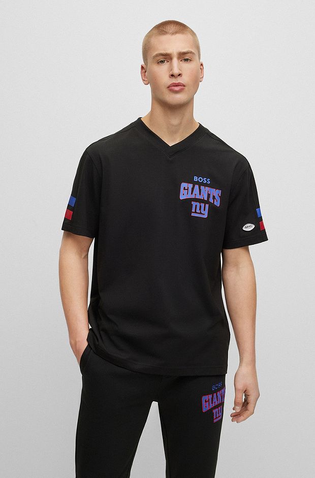 T-shirt en coton mélangé BOSS x NFL avec logo du partenariat, Giants