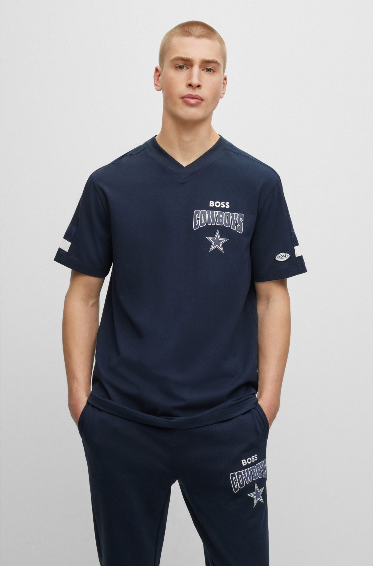 BOSS x NFL cotton-blend T-shirt with collaborative branding, Cowboys