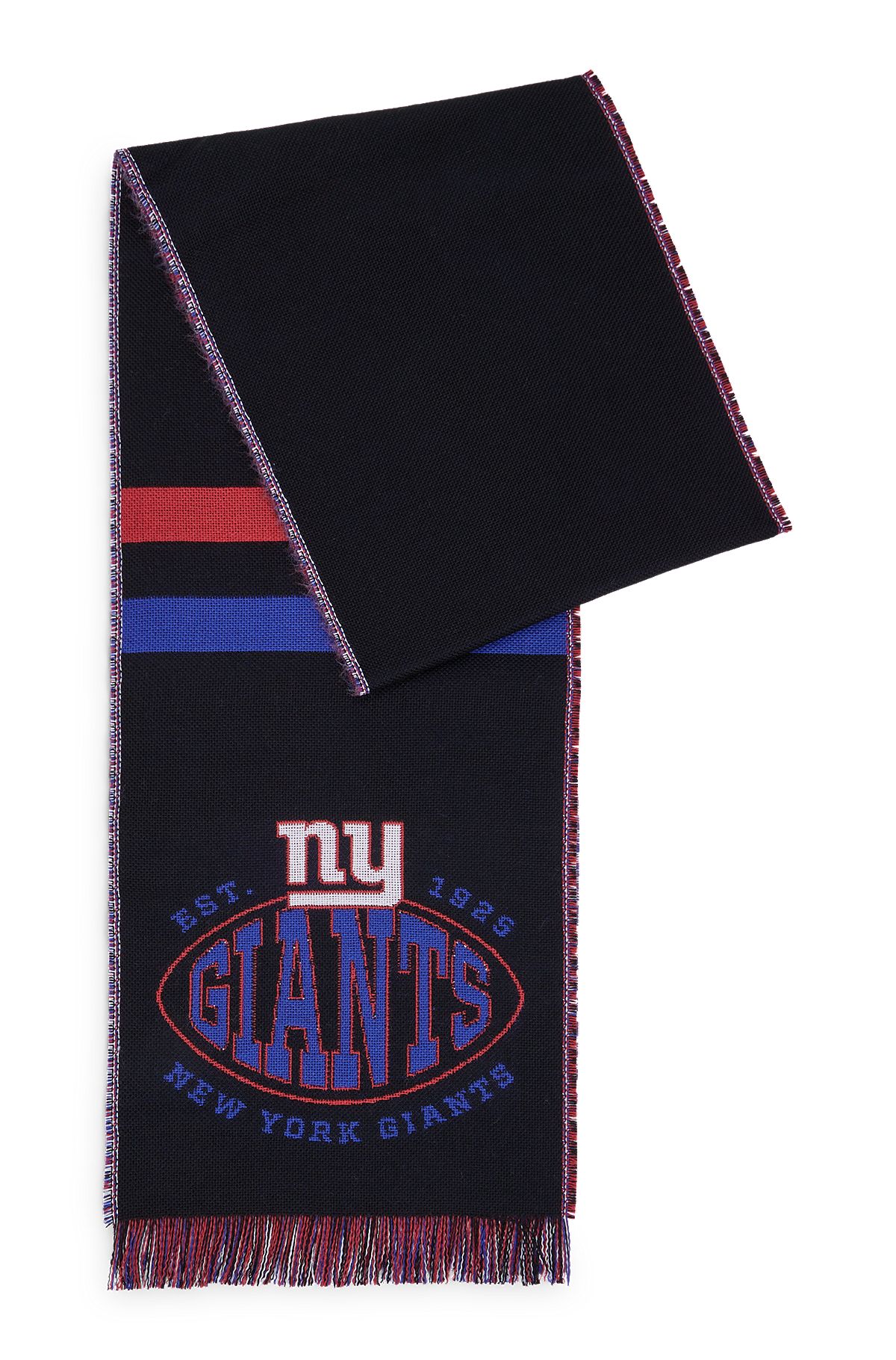 BOSS x NFL logo scarf with New York Giants branding, Giants