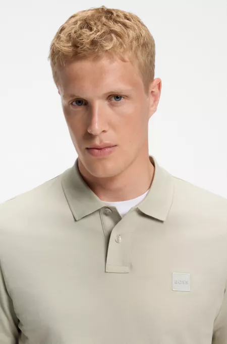 Slim-fit polo shirt in stretch-cotton piqué
