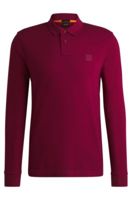 Stretch-cotton polo shirt in a slim fit, Light Red