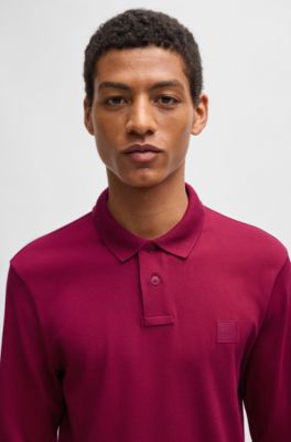 Stretch-cotton polo shirt in a slim fit, Light Red