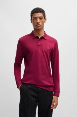 Stretch-cotton polo shirt in a slim fit, Light Red