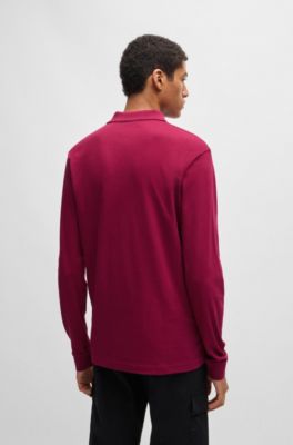 Stretch-cotton polo shirt in a slim fit, Light Red