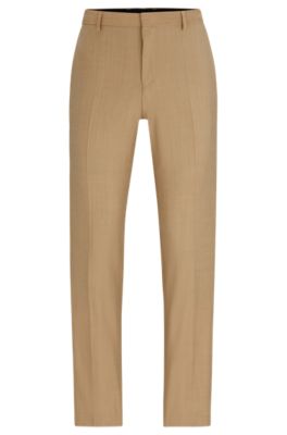 HUGO - Slim-fit trousers in patterned super-flex fabric