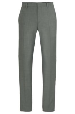 HUGO - Slim-fit trousers in patterned super-flex fabric