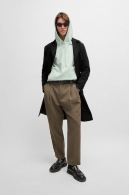 Trench d&eacute;perlant avec ceinture &agrave; boucle, Noir