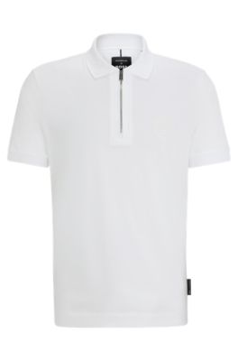 Shop Hugo Boss Porsche X Boss Polo Shirt In Mercerized Cotton In White