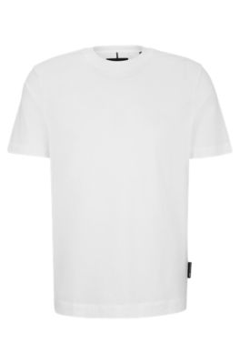 Camiseta Porsche x BOSS slim fit de algod&oacute;n mercerizado con detalle especial de la marca, Blanco