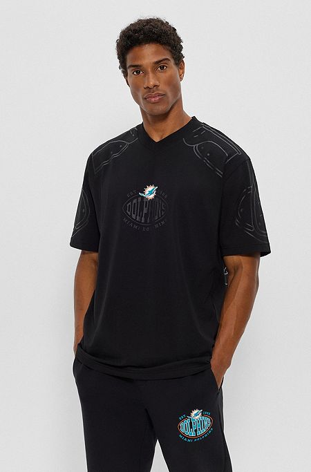 T-shirt Oversized Fit BOSS x NFL avec logo du partenariat, Dolphins