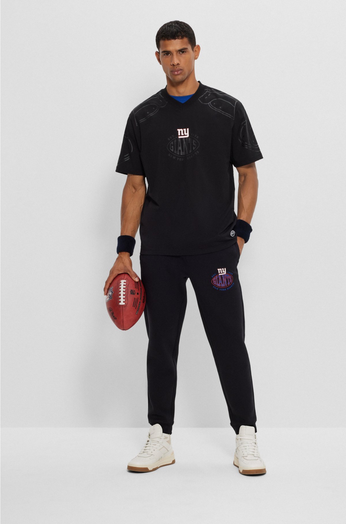 BOSS x NFL oversize-fit T-shirt with collaborative branding, Giants