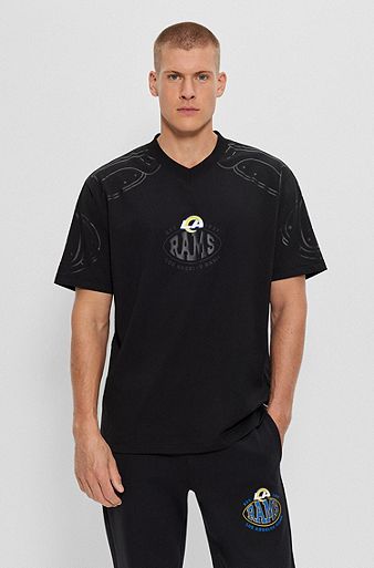 BOSS x NFL oversize-fit T-shirt with collaborative branding, Rams