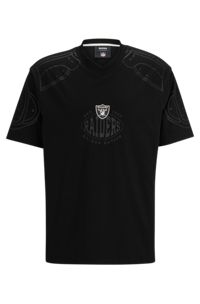T-shirt Oversized Fit BOSS x NFL avec logo du partenariat, Raiders