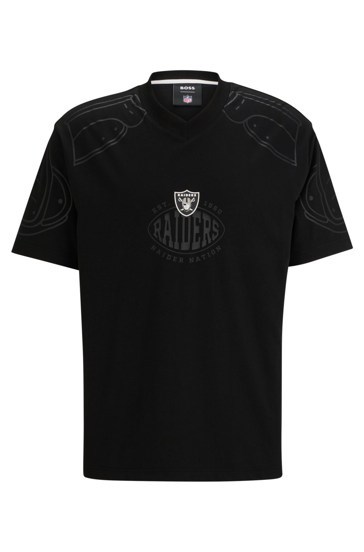 BOSS x NFL oversize-fit T-shirt with collaborative branding, Raiders