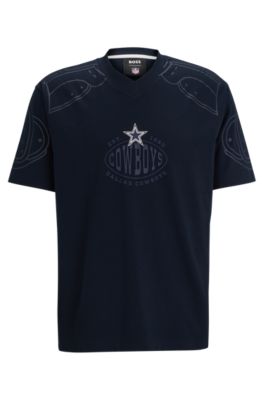 Shop Hugo Boss Boss X Nfl Oversize-fit T-shirt With Collaborative Branding In Cowboys