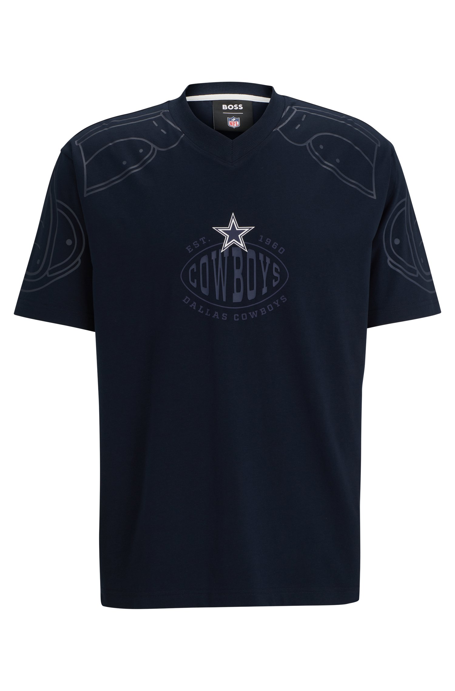 Camiseta oversize fit BOSS x NFL con detalle de la colaboración