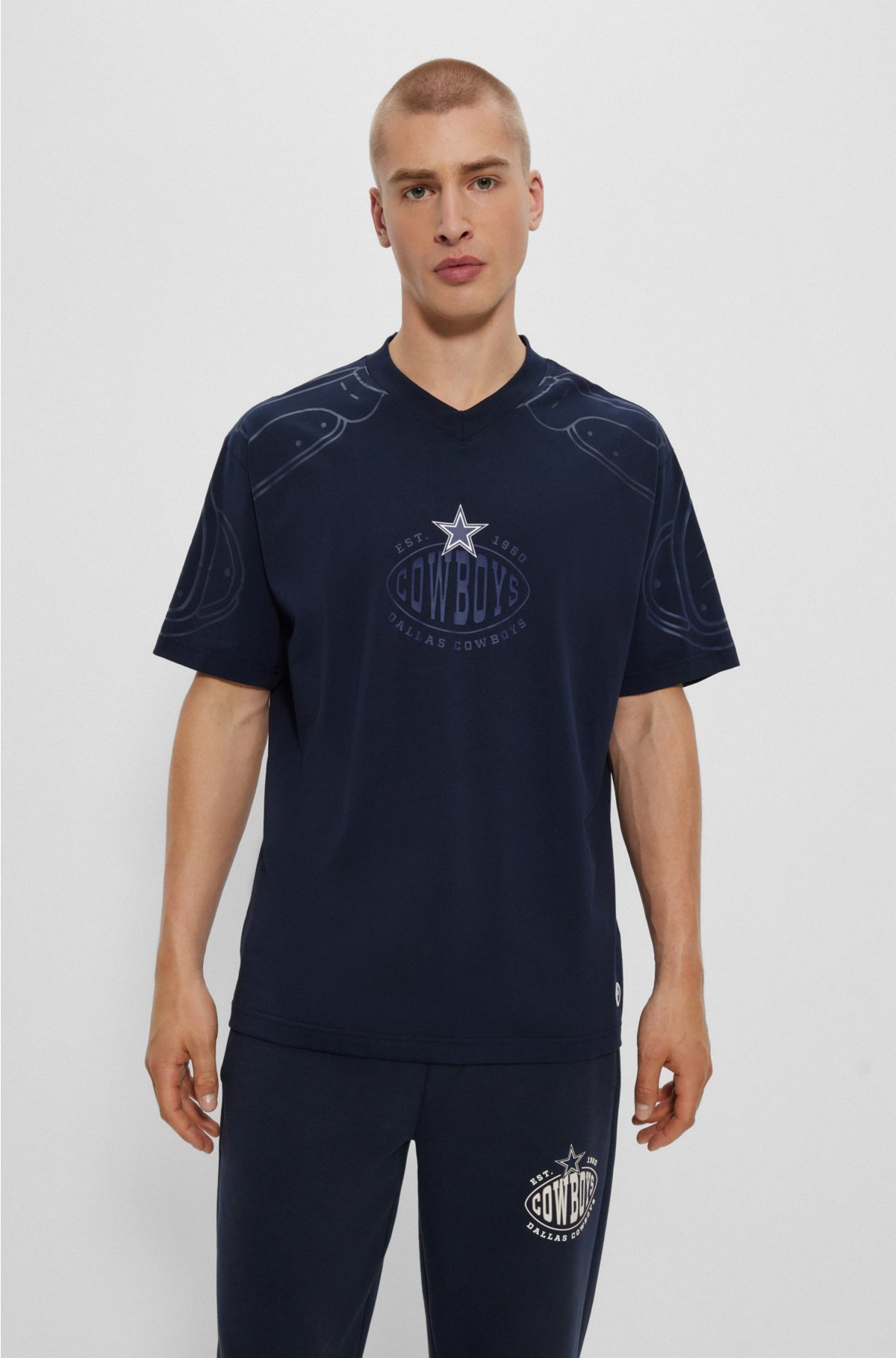 BOSS x NFL oversize-fit T-shirt with collaborative branding, Cowboys
