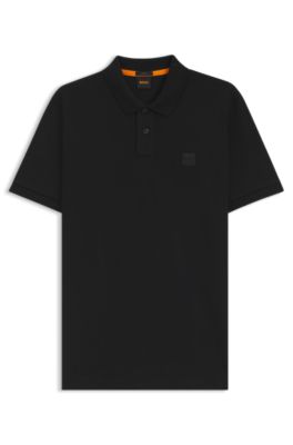 BOSS - Stretch-cotton slim-fit polo shirt with logo patch