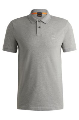 BOSS - Stretch-cotton slim-fit polo shirt with logo patch