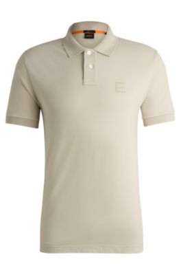 BOSS - Stretch-cotton slim-fit polo shirt with logo patch