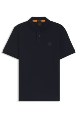 BOSS - Stretch-cotton slim-fit polo shirt with logo patch