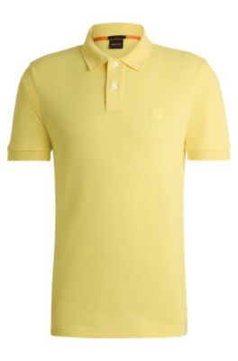 BOSS - Stretch-cotton slim-fit polo shirt with logo patch