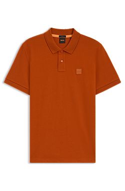 Polo Slim en coton stretch à patch logoté