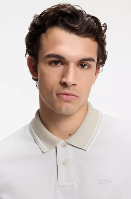 Logo-print polo shirt in cotton piqué