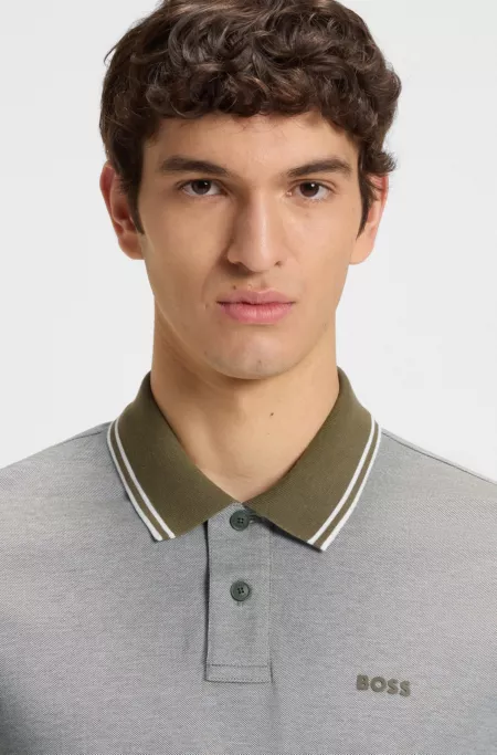 Logo-print polo shirt in cotton piqué