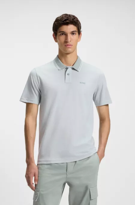 Logo-print polo shirt in cotton piqué