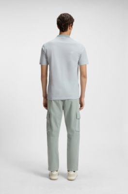 Polo en piqu&eacute; de coton avec logo imprim&eacute;, Chaux