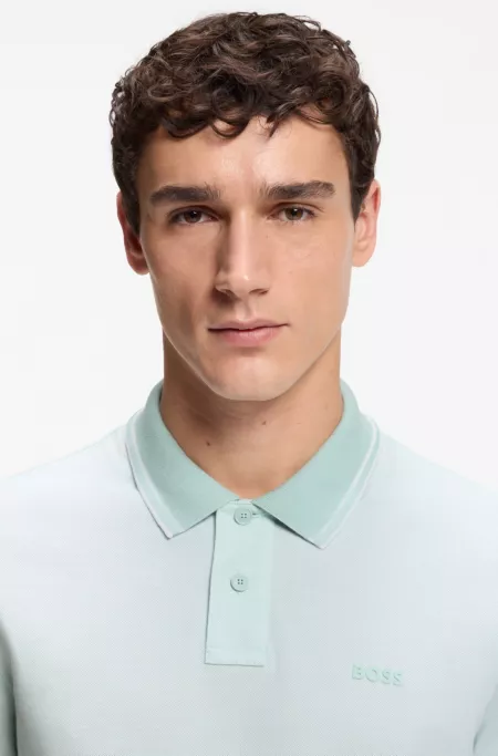 Logo-print polo shirt in cotton piqué